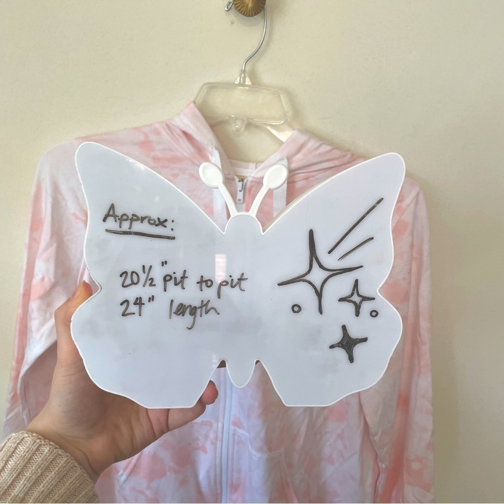NWT hooded zip sweatshirt terry style & co. Petite coral tie dye woman’s LP - Picture 5 of 6